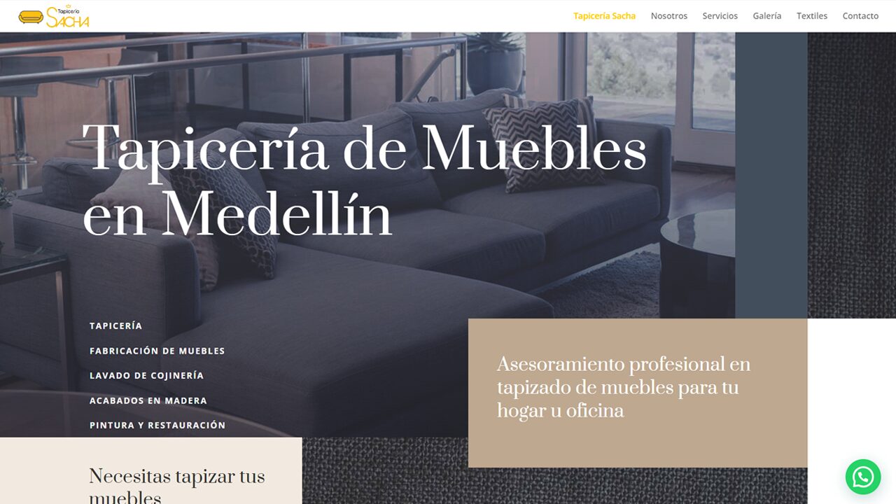 Tapiceria Sacha Desarrollo WordPress Optimizado